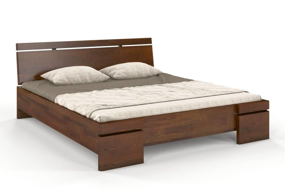 eoshop Drevená posteľ SPARTA Maxi & Long, dlhšia 20cm, borovica (Rozmer: 140x220 cm, Farba: Orech)